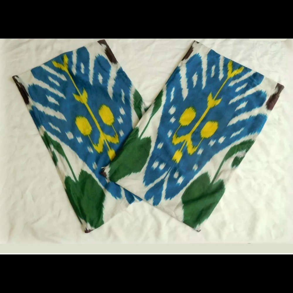 Pottery Barn Aria Ikat Silk Pillow Covers Set - Picture 2 of 4